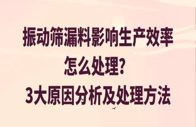 振動(dòng)篩漏料影響生產(chǎn)效率怎么處理？3大原因分析及處理方法